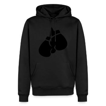 Symbole des gants de boxe - Sweat à capuche Premium bio Homme - noir - Devant - Nico (187cm)