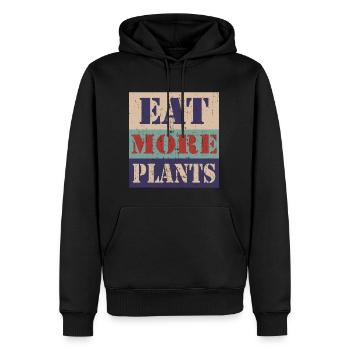 Mangez plus de plantes - Sweat à capuche Premium bio Homme - noir - Devant - Nico (187cm)