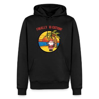 Vacances du Père Noël Nikolaus enfin des vacances - Sweat à capuche Premium bio Homme - noir - Devant - Nico (187cm)