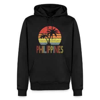 Philippines - Männer Premium Bio Hoodie - Schwarz - Vorne - Nico (187cm)
