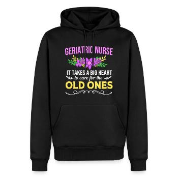 Maison de retraite Infirmière gériatrique Infirmière - Sweat à capuche Premium bio Homme - noir - Devant - Nico (187cm)