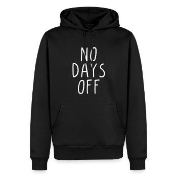 No days off - Männer Premium Bio Hoodie - Schwarz - Vorne - Nico (187cm)