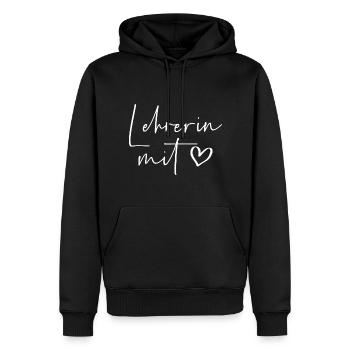 Lehrerin mit Herz - Männer Premium Bio Hoodie - Schwarz - Vorne - Nico (187cm)