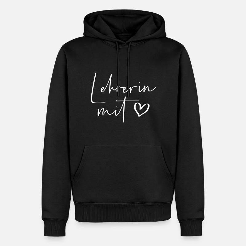 Lehrerin mit Herz - Männer Premium Bio Hoodie - Schwarz
