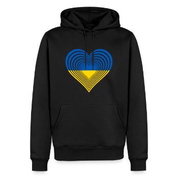 Ukraine - Männer Premium Bio Hoodie - Schwarz - Vorne - Nico (187cm)