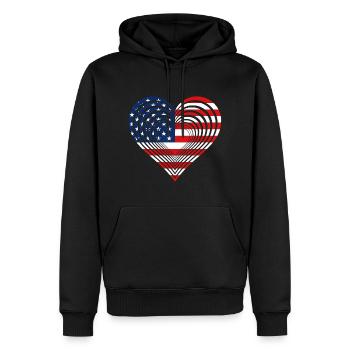 USA heart love America - Männer Premium Bio Hoodie - Schwarz - Vorne - Nico (187cm)