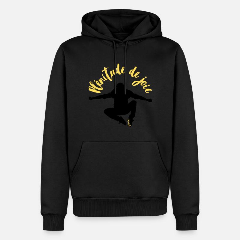 Plénitude de joie - Ps/16:11 - Sweat à capuche Premium bio Homme - noir