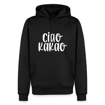 Ciao Kakao - Männer Premium Bio Hoodie - Schwarz - Vorne - Nico (187cm)