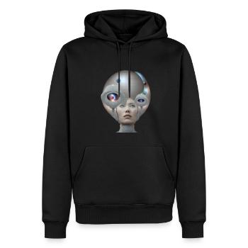 Alienprinzessin, Besucherin aus dem Weltall - Männer Premium Bio Hoodie - Schwarz - Vorne - Nico (187cm)