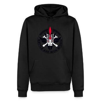 la bataille se gagne à l'intérieur - Sweat à capuche Premium bio Homme - noir - Devant - Nico (187cm)
