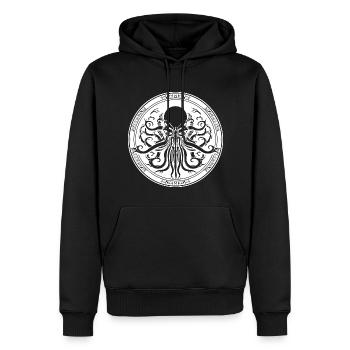 Cthulhu emblem Ancient entity - Men’s Premium Organic Hoodie - black - Front - Nico (187cm)