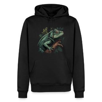 iguana branch reptiles green iguana - Men’s Premium Organic Hoodie - black - Front - Nico (187cm)