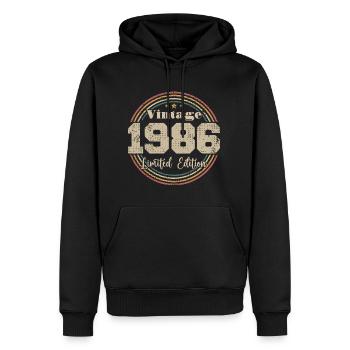 1986 Retro Vintage Geburtstag geboren in - 1986 - Männer Premium Bio Hoodie - Schwarz - Vorne - Nico (187cm)