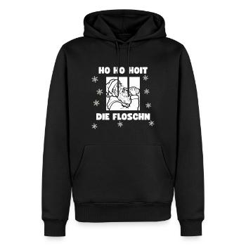 Ho Ho Hoit die Floschn - Männer Premium Bio Hoodie - Schwarz - Vorne - Nico (187cm)