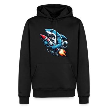 Rocket Shark veut nager plus vite - Sweat à capuche Premium bio Homme - noir - Devant - Nico (187cm)