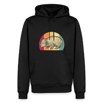 Wombat Australie Fan Voyage Vintage Rétro - Sweat à capuche Premium bio Homme - noir - Devant - Nico (187cm)
