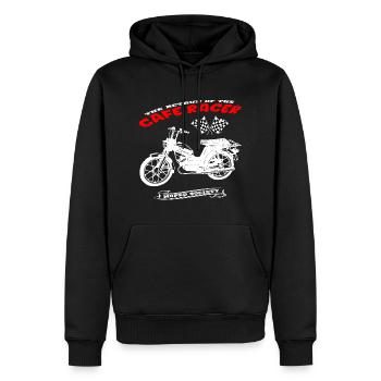 Mofa Moped Mokick Motorrad Vintage - Männer Premium Bio Hoodie - Schwarz - Vorne - Nico (187cm)