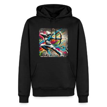 Street Ar(t)chery - Men’s Premium Organic Hoodie - black - Front - Nico (187cm)