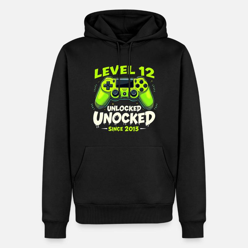 12e anniversaire - Game-Freif - Sweat à capuche Premium bio Homme - noir