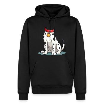 Costume dalmatien Propriétaire de chien Carnaval - Sweat à capuche Premium bio Homme - noir - Devant - Nico (187cm)