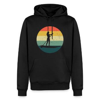 Sup Standup Paddling Standup Paddle Stand up Paddl - Sweat à capuche Premium bio Homme - noir - Devant - Nico (187cm)