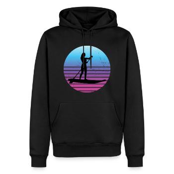 Standup Paddle Femme Sup Standup Paddle - Sweat à capuche Premium bio Homme - noir - Devant - Nico (187cm)