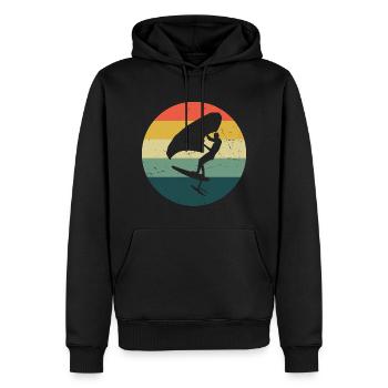 wingsurf hydroptère wingsurf femmes hommes - Sweat à capuche Premium bio Homme - noir - Devant - Nico (187cm)