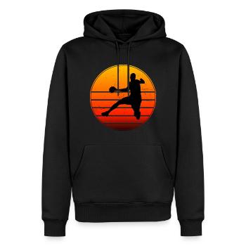 Jeux de handball Joueuses de handball Handball féminin - Sweat à capuche Premium bio Homme - noir - Devant - Nico (187cm)
