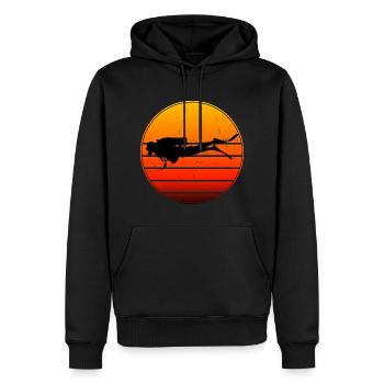 Plongée libre Hommes Plongée sous-marine Plongée - Sweat à capuche Premium bio Homme - noir - Devant - Nico (187cm)