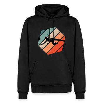 Joueurs de volleyball masculins Jeux de volleyball - Sweat à capuche Premium bio Homme - noir - Devant - Nico (187cm)