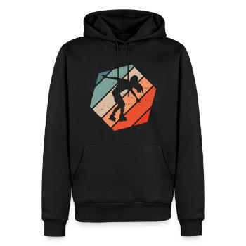 Rollerskate RollerSkaten Roller Skate Femmes - Sweat à capuche Premium bio Homme - noir - Devant - Nico (187cm)