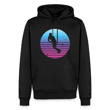 Floorball Féminin Innebandy Salibandy Hockey - Sweat à capuche Premium bio Homme - noir - Devant - Nico (187cm)