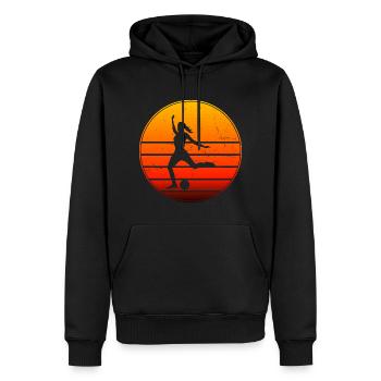 Herren Fussballer Damen Fussball Fussballspielen - Männer Premium Bio Hoodie - Schwarz - Vorne - Nico (187cm)