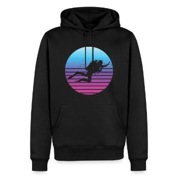 Plongée libre Scuba Diver Plongée Hommes - Sweat à capuche Premium bio Homme - noir - Devant - Nico (187cm)