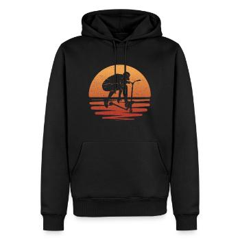 Scooter Tricks E-Roller Stunt Scooter - Männer Premium Bio Hoodie - Schwarz - Vorne - Nico (187cm)