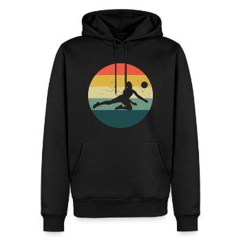 Joueuses de volleyball Volleyball - Sweat à capuche Premium bio Homme - noir - Devant - Nico (187cm)