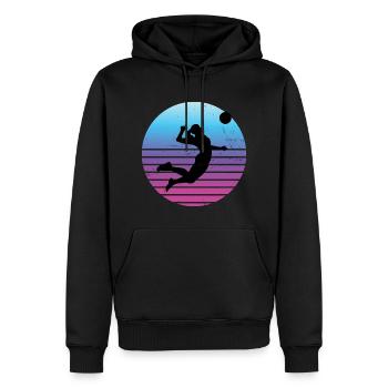 Joueur de volleyball masculin - Sweat à capuche Premium bio Homme - noir - Devant - Nico (187cm)