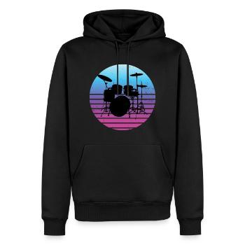 Batteur Femmes Batteur - Sweat à capuche Premium bio Homme - noir - Devant - Nico (187cm)
