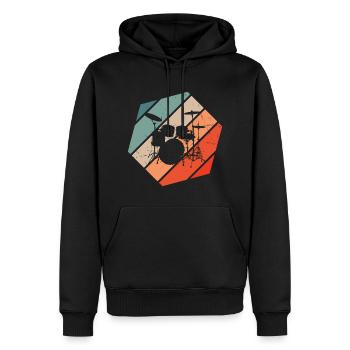 Drummer Drummer Drumming Drums - Men’s Premium Organic Hoodie - black - Front - Nico (187cm)