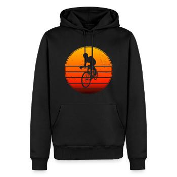 Rennrad Damen Herren Roadbike Rennradfahren - Männer Premium Bio Hoodie - Schwarz - Vorne - Nico (187cm)