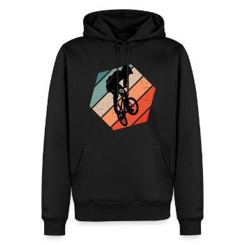 Vélo bmx cyclisme hommes bmx vélo bmx garçons - Sweat à capuche Premium bio Homme - noir - Devant - Nico (187cm)