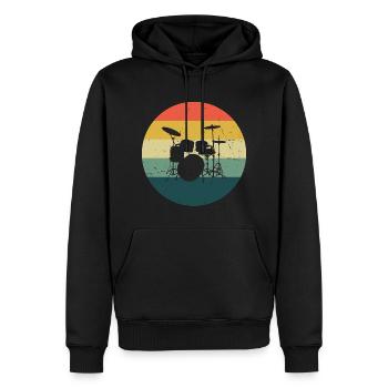 Drummer Men Drummer Drummer - Men’s Premium Organic Hoodie - black - Front - Nico (187cm)