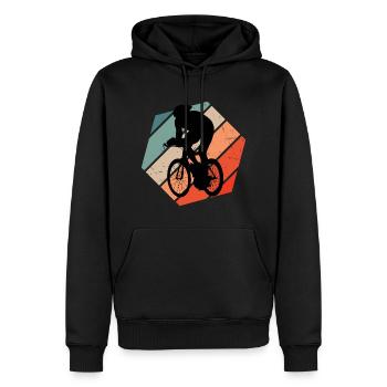 Rennradfahren Roadbike Herren Rennradfahrer - Männer Premium Bio Hoodie - Schwarz - Vorne - Nico (187cm)