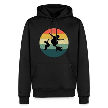 Parcours Free Running Free Runner Parkour Damen - Männer Premium Bio Hoodie - Schwarz - Vorne - Nico (187cm)