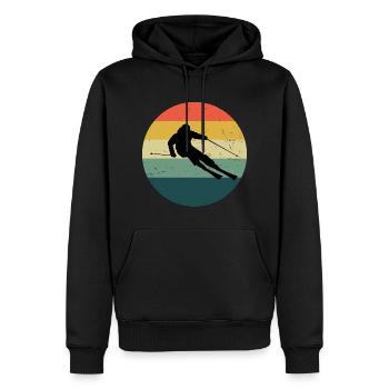Ski Femmes Ski Skieurs Hommes - Sweat à capuche Premium bio Homme - noir - Devant - Nico (187cm)