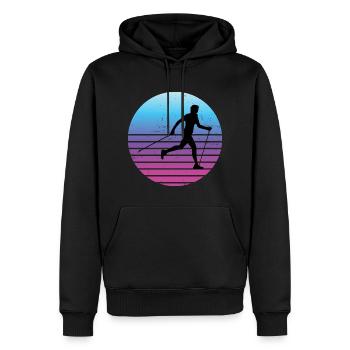 Damen Herren Walker Nordic Walker Walken Walking - Männer Premium Bio Hoodie - Schwarz - Vorne - Nico (187cm)