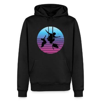 Course libre femmes Parkour masculin - Sweat à capuche Premium bio Homme - noir - Devant - Nico (187cm)