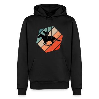 Dressage Hommes Sport équestre Chasse Equitation Femmes - Sweat à capuche Premium bio Homme - noir - Devant - Nico (187cm)