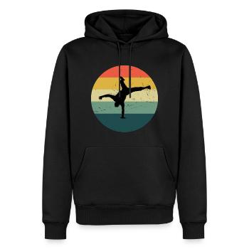 Breakdance Hommes Hip Hop Bboy Femmes Breakdance - Sweat à capuche Premium bio Homme - noir - Devant - Nico (187cm)
