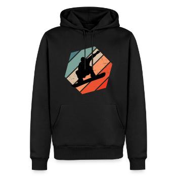 Damen Snowboard Wintersport Snowboarding Herren - Männer Premium Bio Hoodie - Schwarz - Vorne - Nico (187cm)